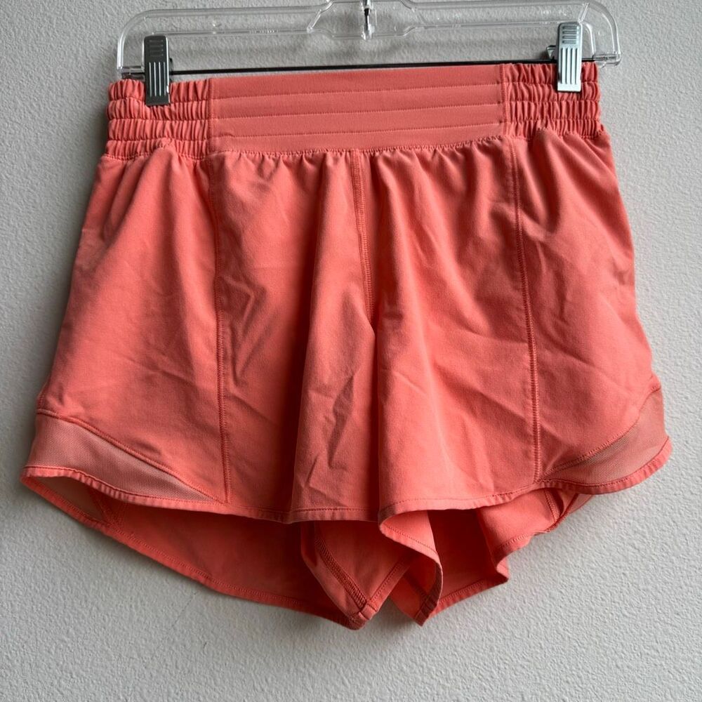 Lululemon Hotty Hot 4” Lined Swift Size 6 Small Orange Creamsicle Sunset